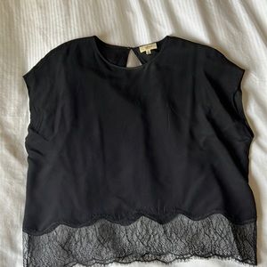 Aritzia 100% silk blouse with lace detailing